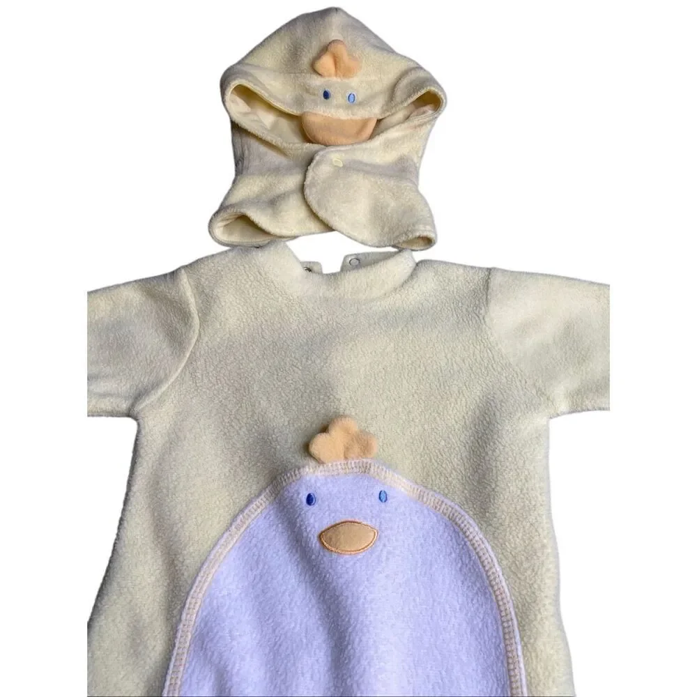 Wee Me Baby Chick Fleece Bunting Hat Mittens Booties Set 9 Months Spring Easter